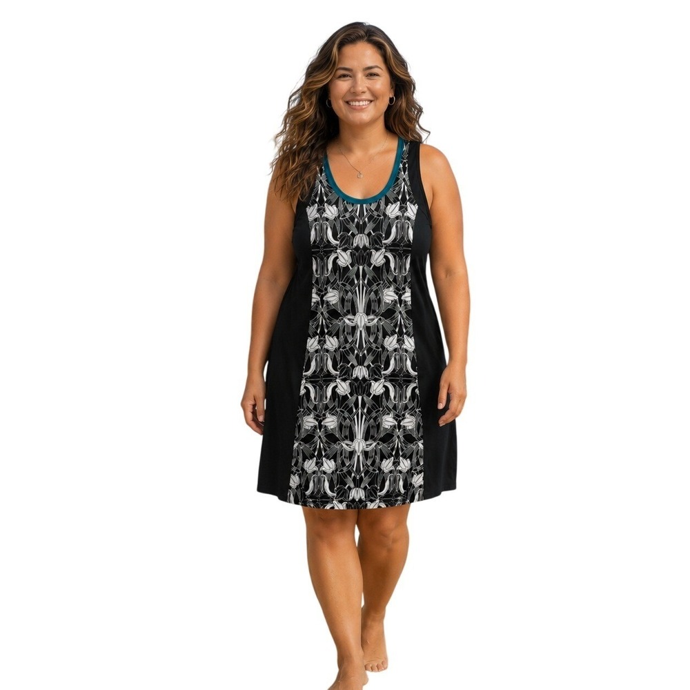 Rainbeau Curves Daphne Activewear Floral Dress Sz 22 Racerback Resortwear NWT